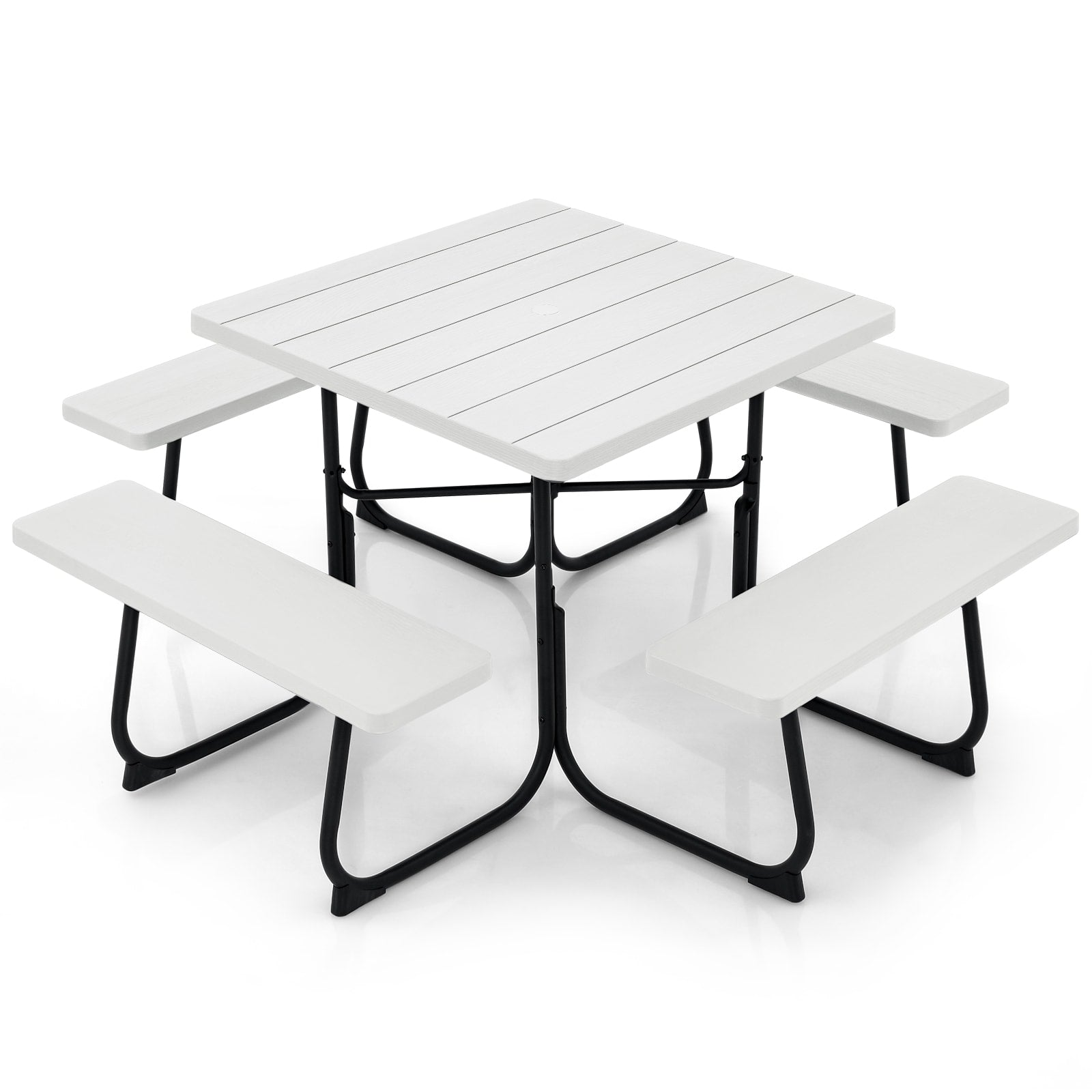 Poinic 35-in White Plastic Square Picnic Table