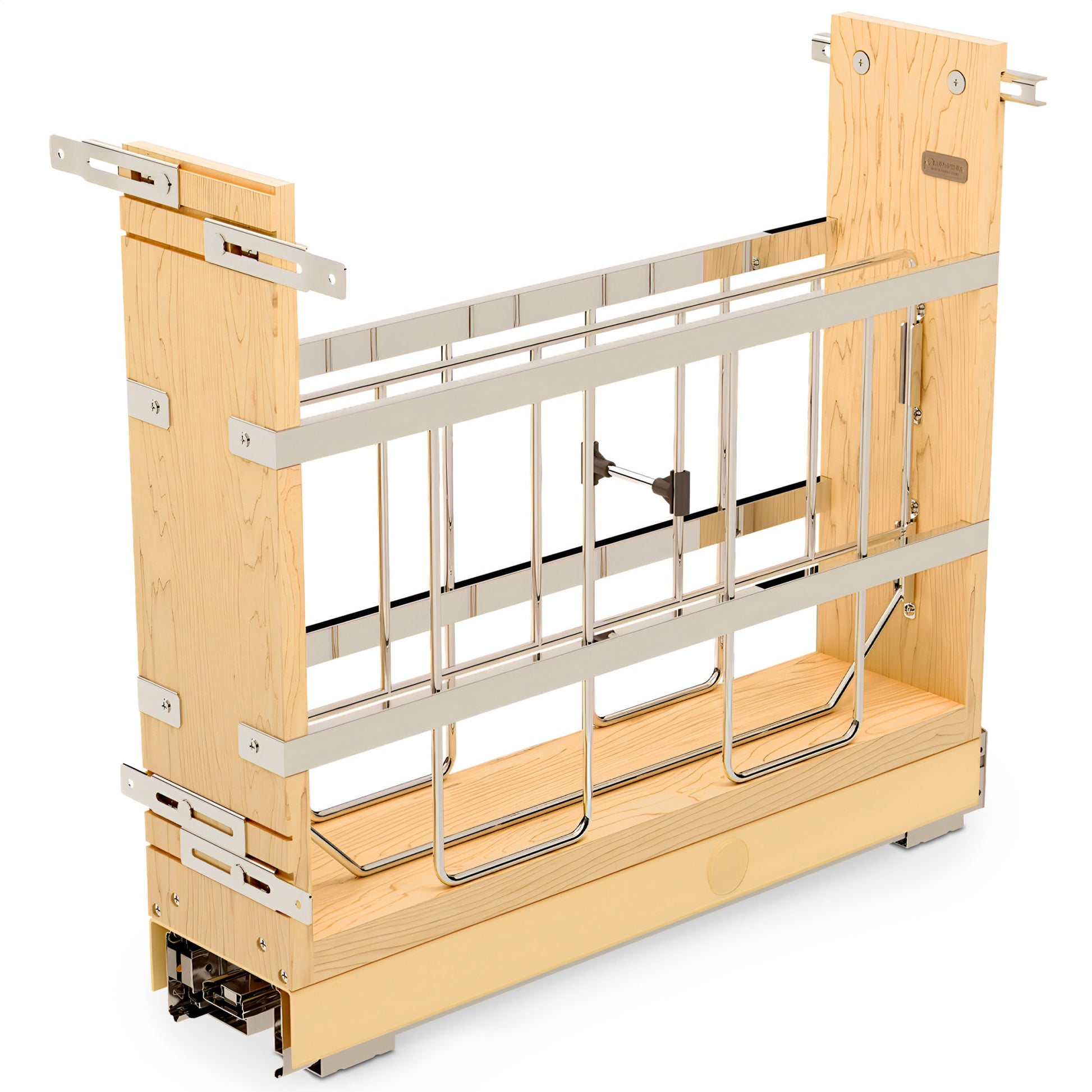 Rev-A-Shelf 5.26-in W x 19.5-in H x 21.65-in D 1 -Tier Cabinet-mount Natural Maple Wood Soft Close Pull-out Bakeware organizer