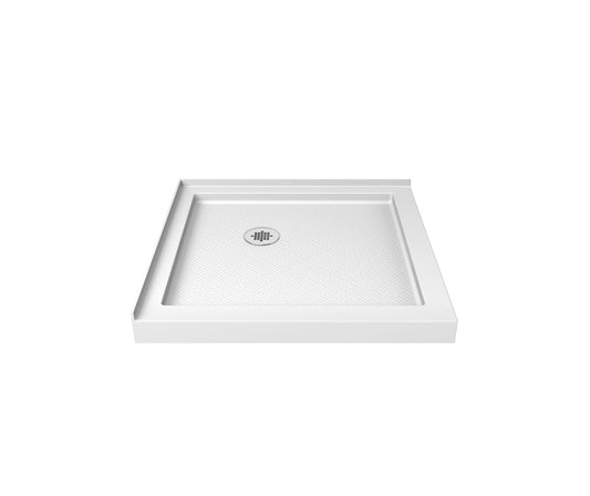 MAAX Roka 36-in W x 36.25-in L Corner white Single Threshold Round Corner Shower Pan Base with 2.75-in H Threshold
