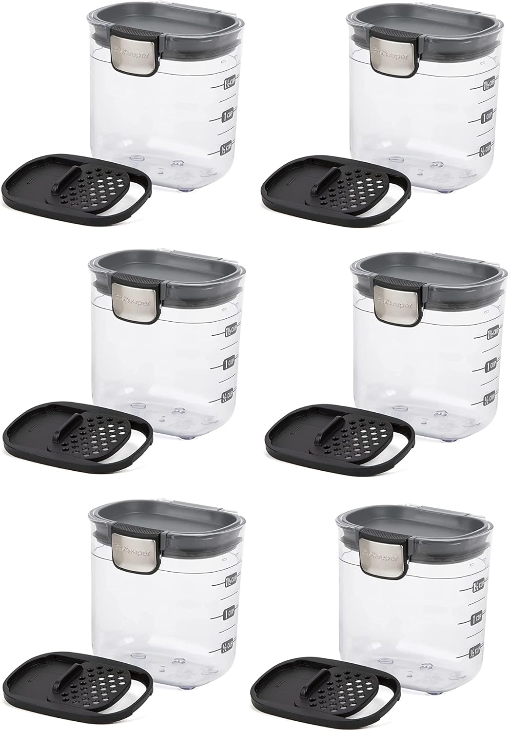 Progressive PKS-401 1.5 Cup Mini Prokeeper+ Airtight Silicone Seal Storage Container Great For Spices & Baking Acessories (6- Piece)