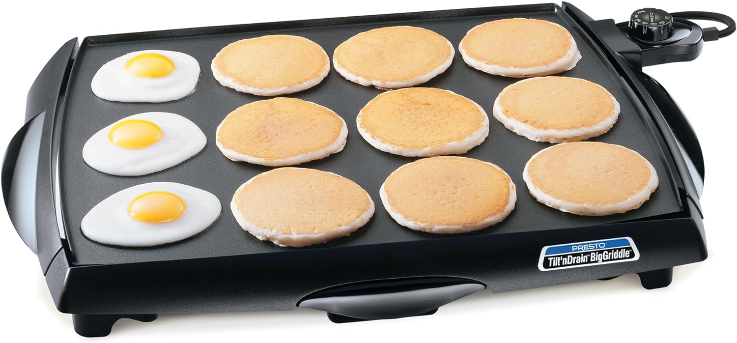 Presto 07046 Tilt 'n Drain Big Griddle Cool-Touch Electric Griddle