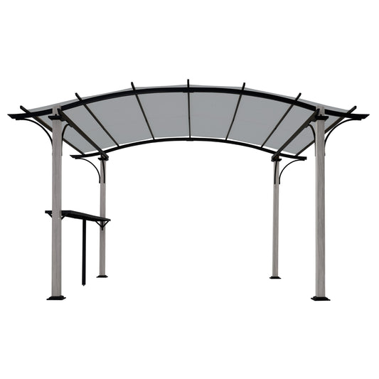  EGEIROS LIFE 10-ft W x 13-ft L x 7-ft 6-in H Gray Metal Freestanding Pergola with Canopy