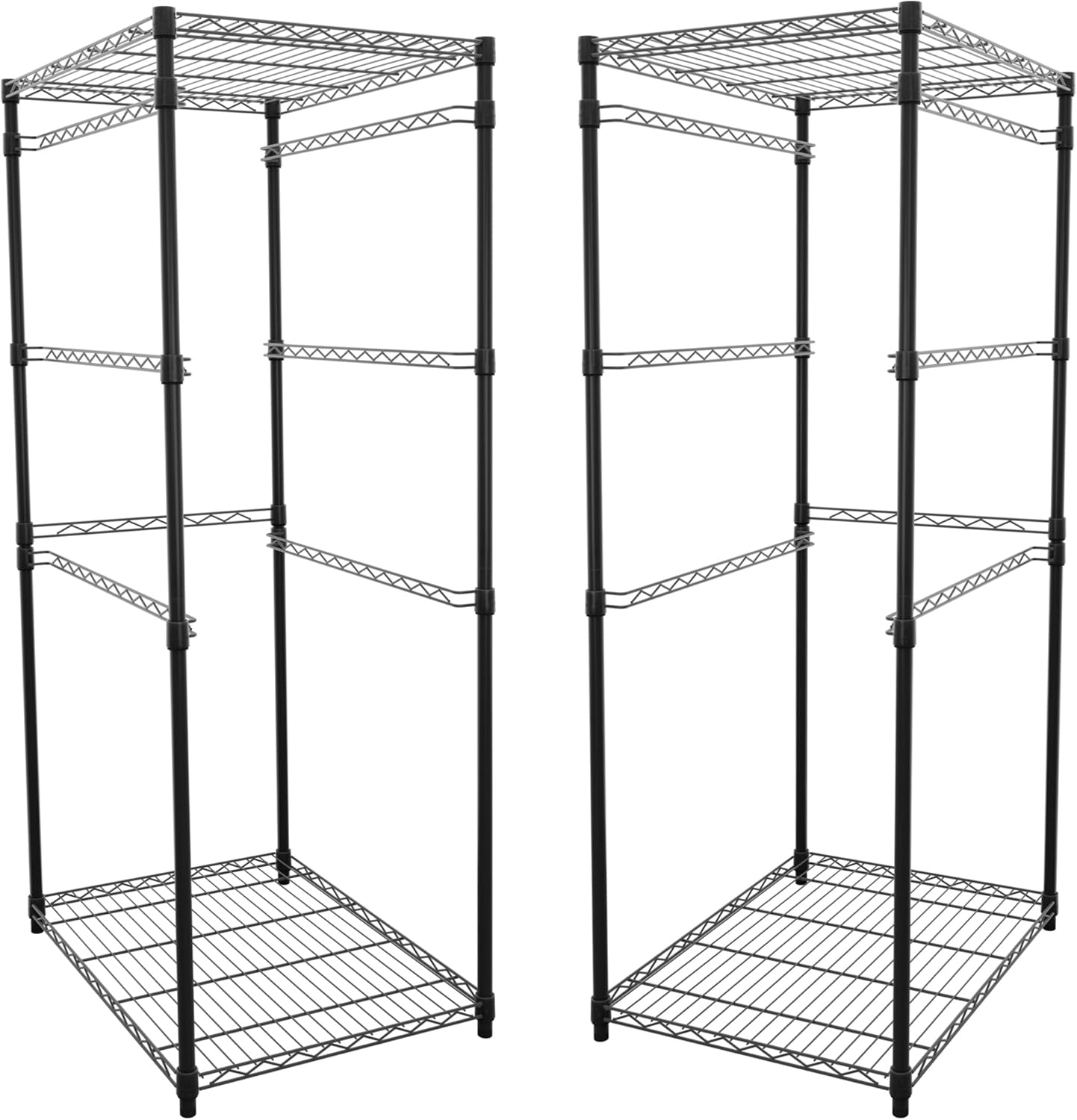 SafeRacks 2 Pack 5-Tier Steel Tote Rack - Maximize Space, Declutter, Organization, NSF Certified, Bin Storage for Garage, Pantry, Kitchen, Workspace, 5 Shelves, 31\u2033 x 23\u2033 x 68\u2033, Black