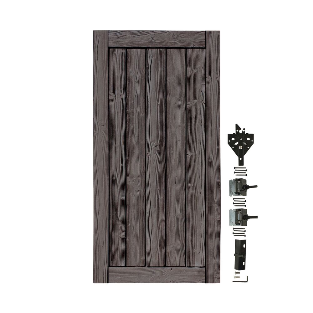CATALYST NEW - 6-ft H x 3-ft W Dark Gray Oak Privacy Composite Fence Gate