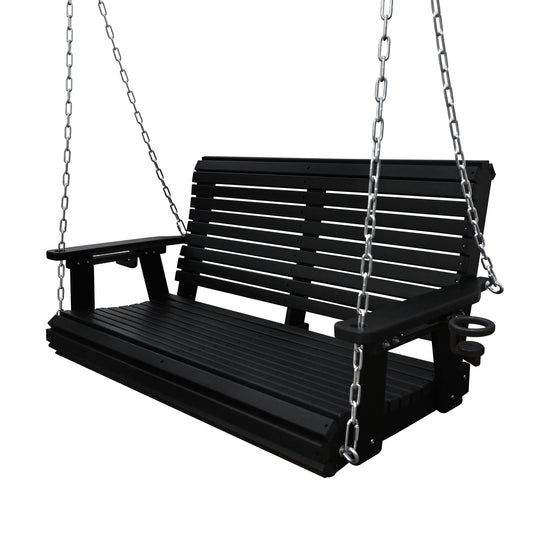 Fortune Candy 4ft 2 -person Black Outdoor Swing