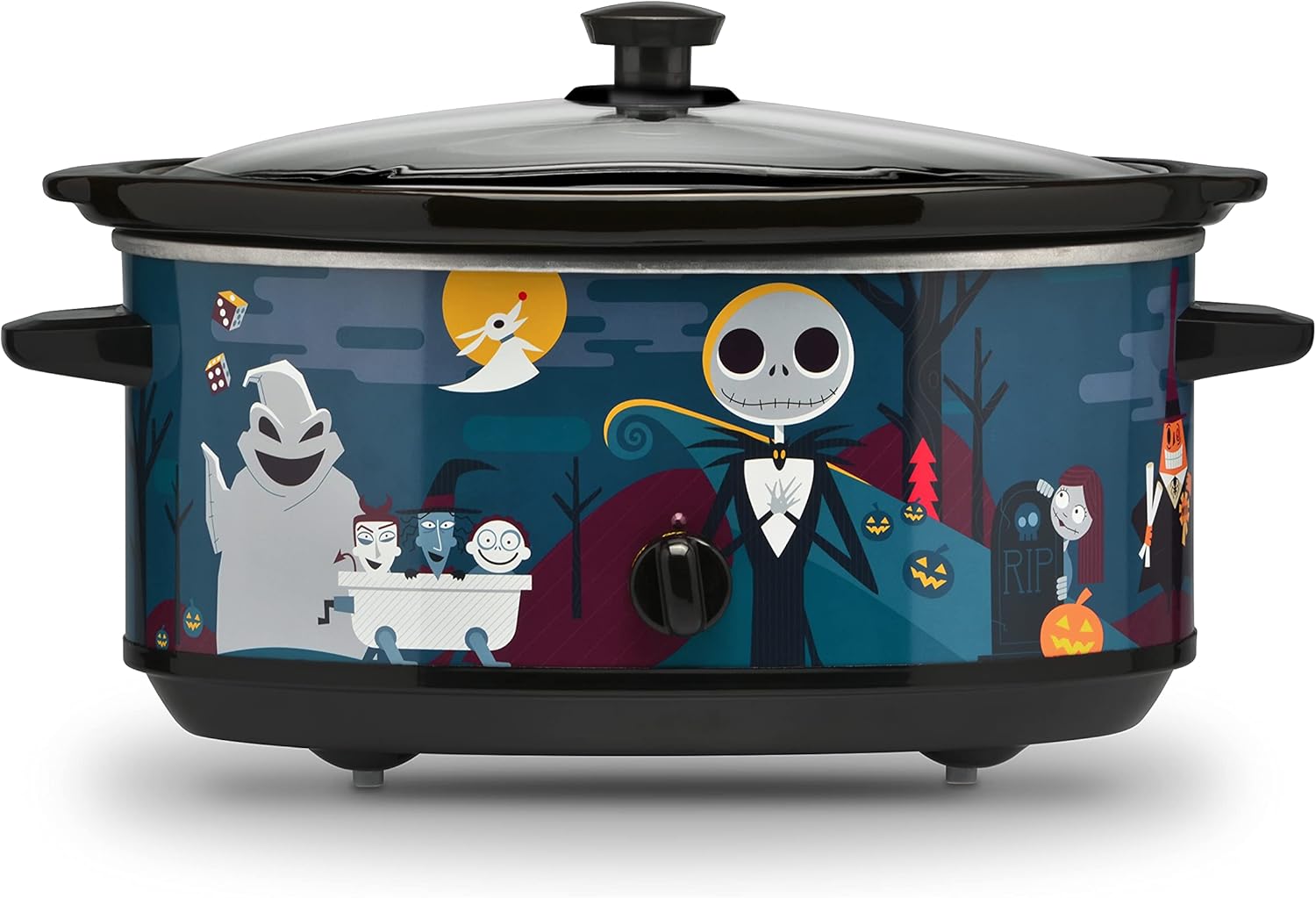 Disney The Nightmare Before Christmas 7-Quart Oogie Boogie Slow Cooker by Select Brands - Food Warmer for Parties - Low, High & Warm Heat Settings - Kitchen Essential for Home-Cooked Meals