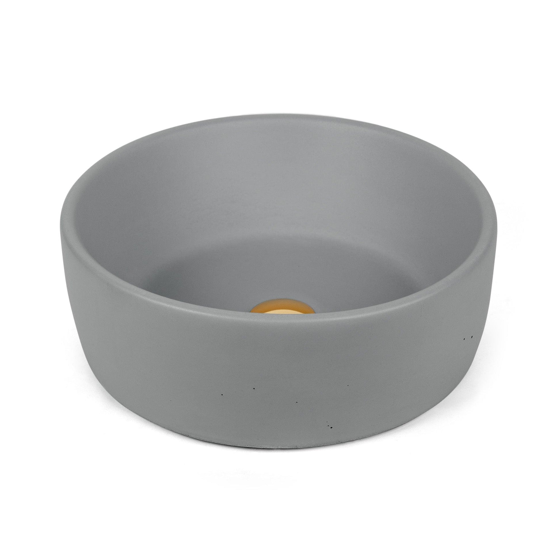 Concretti Concrete 16-in Vessel Round Modern Stone Bathroom Sink