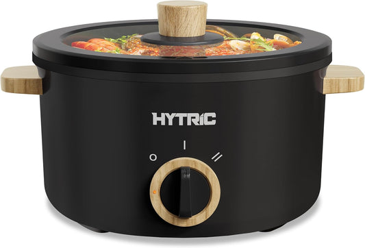 Hytric Hot Pot Electric, 2.5L Portable Electric Pot with Non-Stick Coating, Multi-functional Cooker for Stir Fry, Steak, Noodles, Soup, Portable Ramen Cooker for Dorm and Office, Black