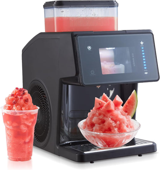 Snowflake Ice Machine, 20kg/24H Shaved Ice Machine, Rapid Cooling and Adjustable Speed, Snow Ice Machine for Dessert, Smoothies, Snow Cones, Suitable for Home, Office, Party