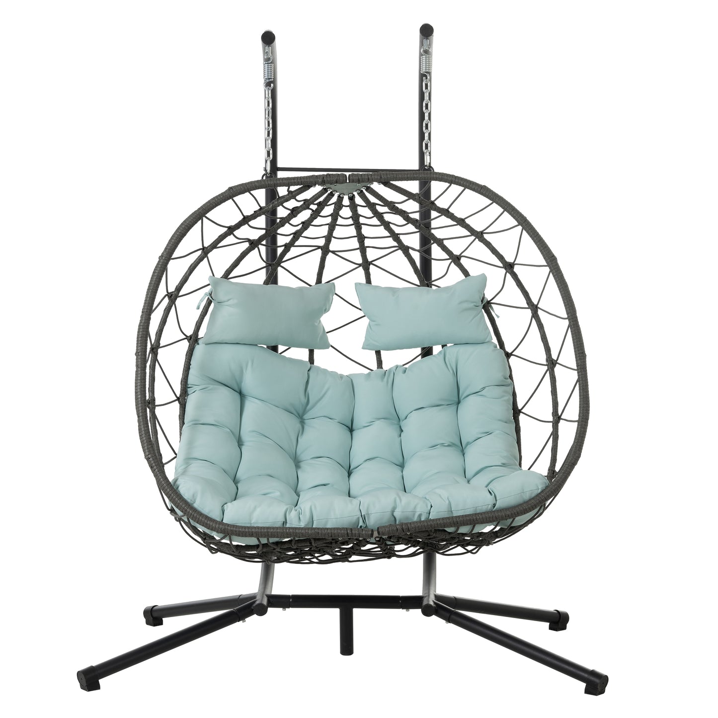 Nestfair Egg Chair 2 -person Black Steel Outdoor Swing
