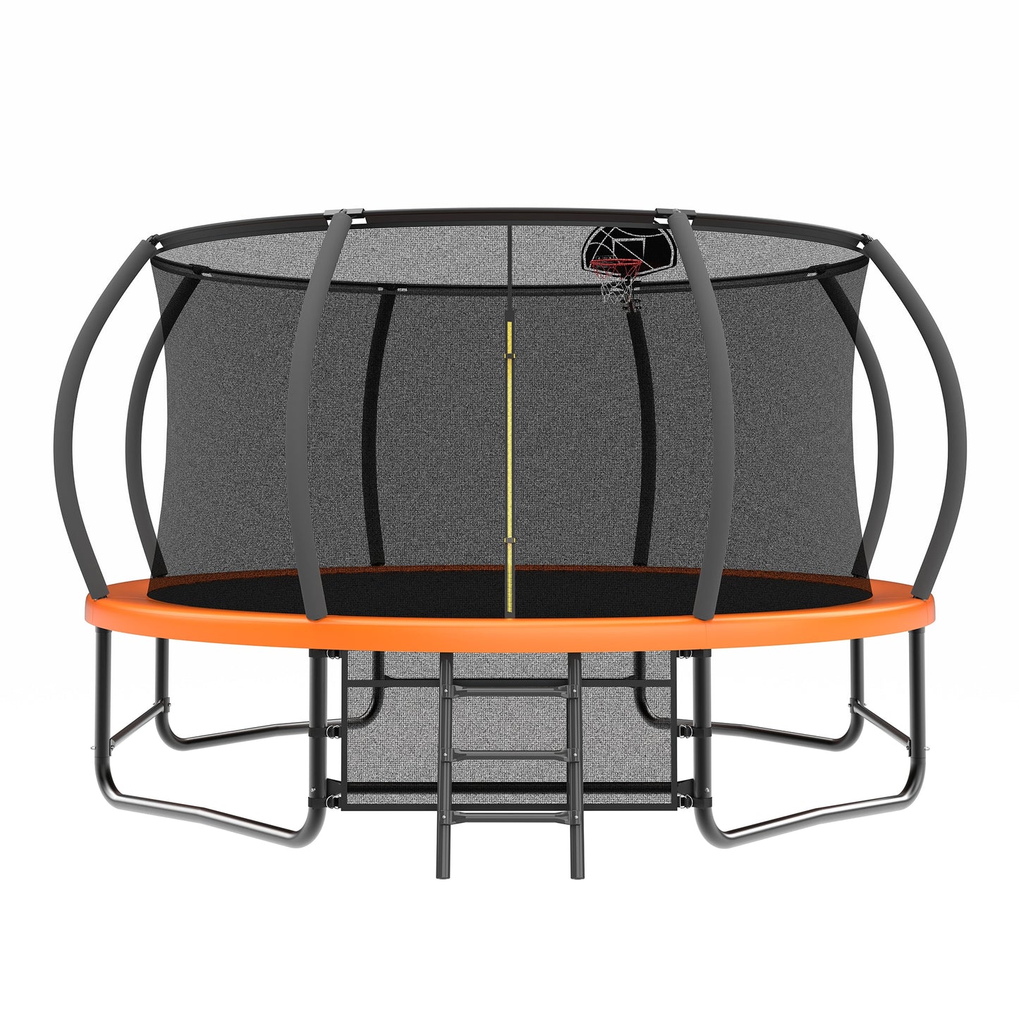 Fun Orange Heavy Duty Trampoline for Kids and Adults 14-ft Round Backyard in Orange