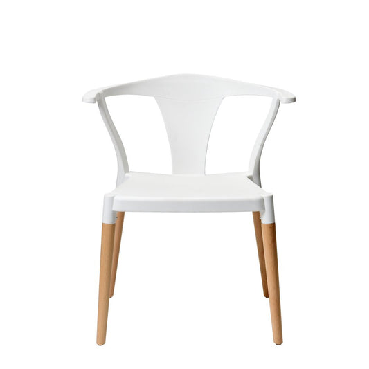 CSP Commerical Seating Products Mid Century Modern White Dining Chairs