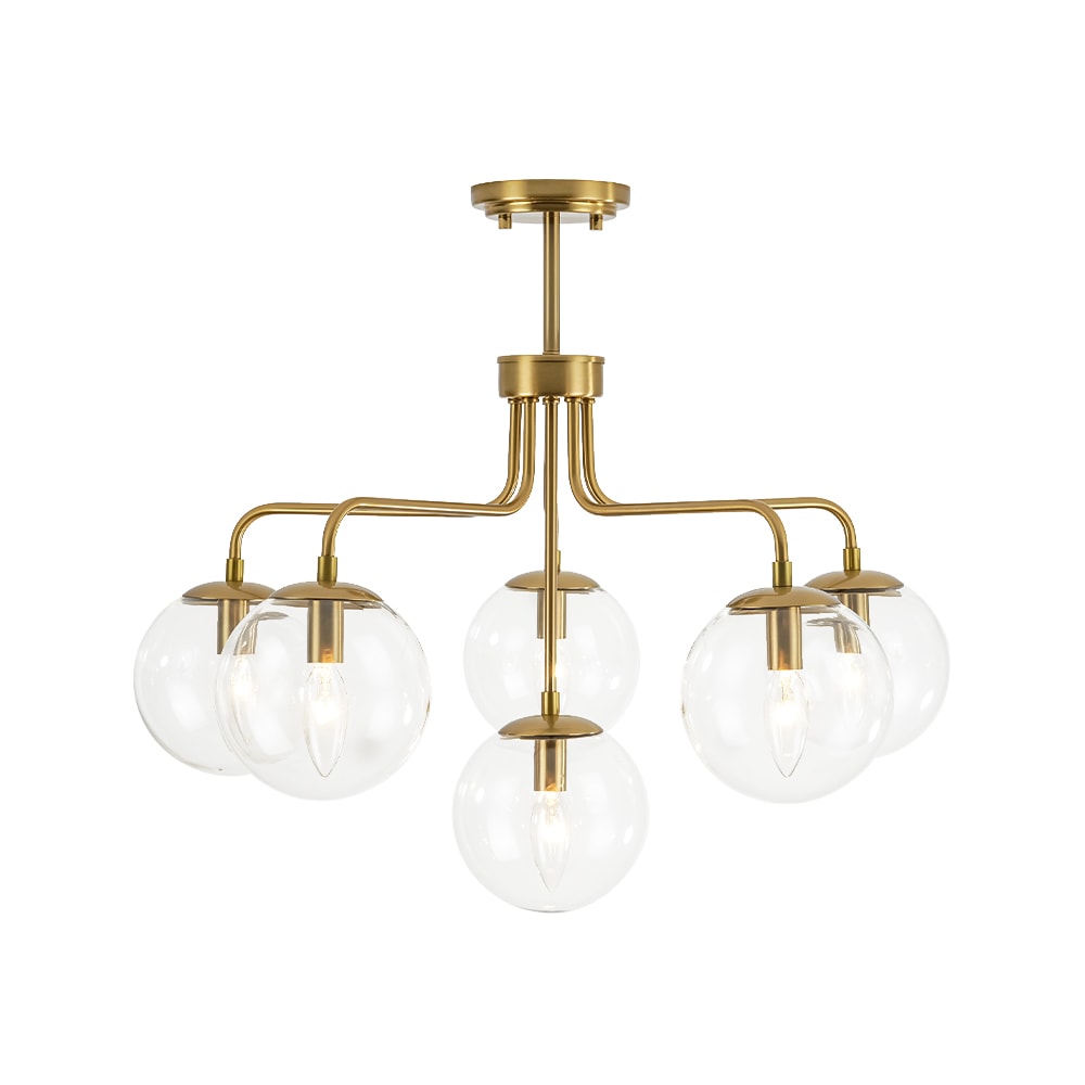 Zicbol 6 -Light Brass Modern/contemporary For Use in Bedrooms, Dining Rooms, Foyers, Kitchens, Living Rooms Chandelier