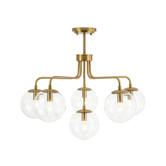 Zicbol 6 -Light Brass Modern/contemporary For Use in Bedrooms, Dining Rooms, Foyers, Kitchens, Living Rooms Chandelier