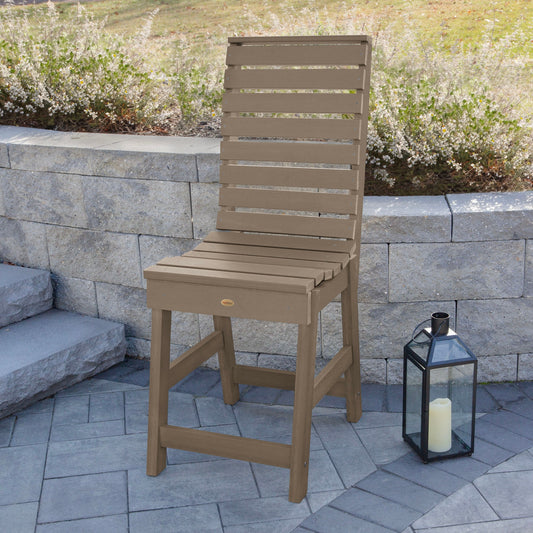 highwood Weatherly Woodland Brown Poly-lumber Frame Stationary Counter-height Chair with Slat Seat