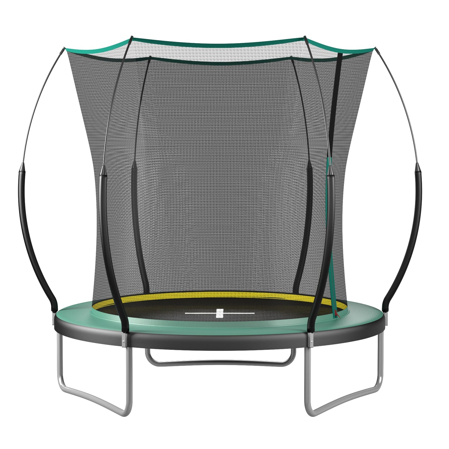 Fun Orange Springless Trampoline 8-ft Round Backyard in Green