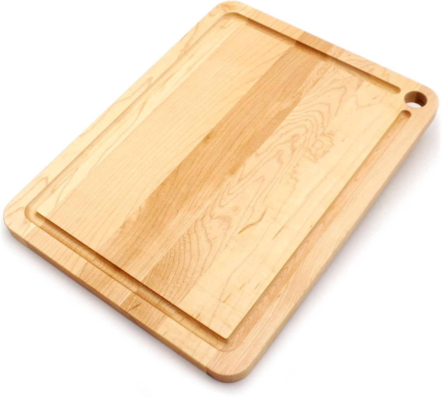JK Adams Williston Large Cutting Board with Groove, Thick Maple Wood Cutting Boards For Kitchen 16" x 12" x .75"