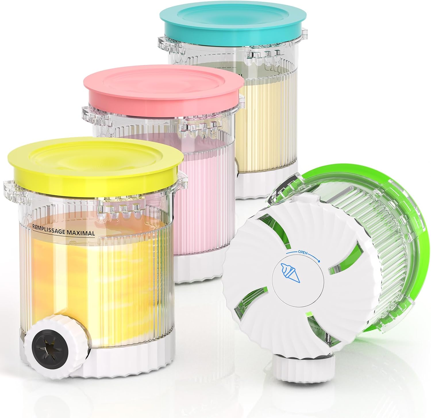 4 Pack for Ninja Creami Swirl Pints and Lids Compatible with Ninja NC700 Series, NC701, NC701C, Creami Containers for Swirl Ice Cream & Soft Serve Makers, BPA-Free, Dishwasher Safe