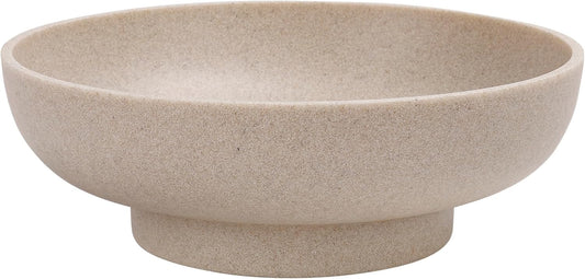 YMXYJM Large Decorative Bowl, Modern Handicraft Resin Bowls for Home Decor, Decorative Fruit Bowl for Kitchen Counter, Stylish Key Bowl for Entry Table, Artificial Stone Resin Beige