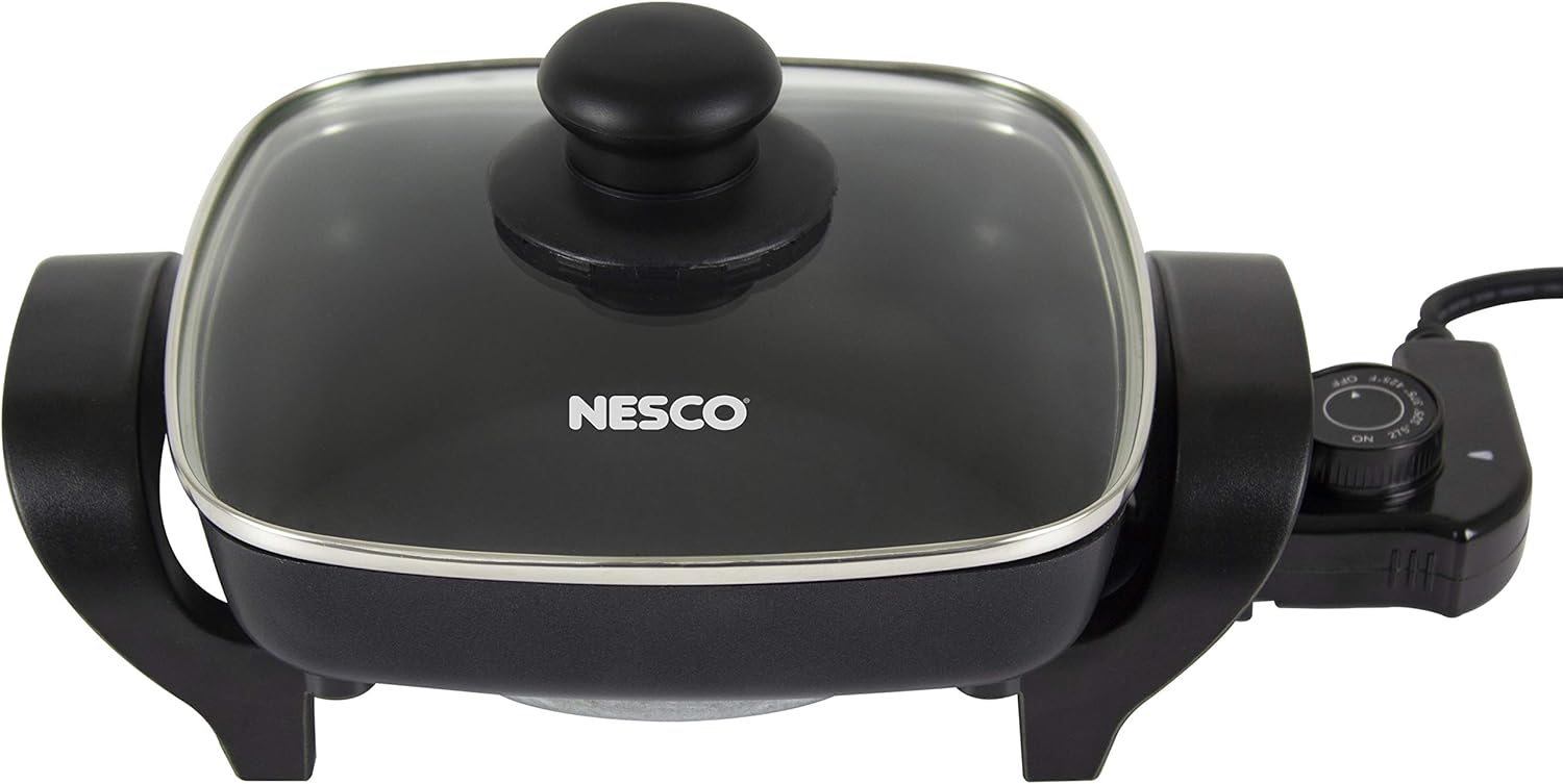NESCO ES-08, Electric Skillet, Black, 8 inch, 800 watts