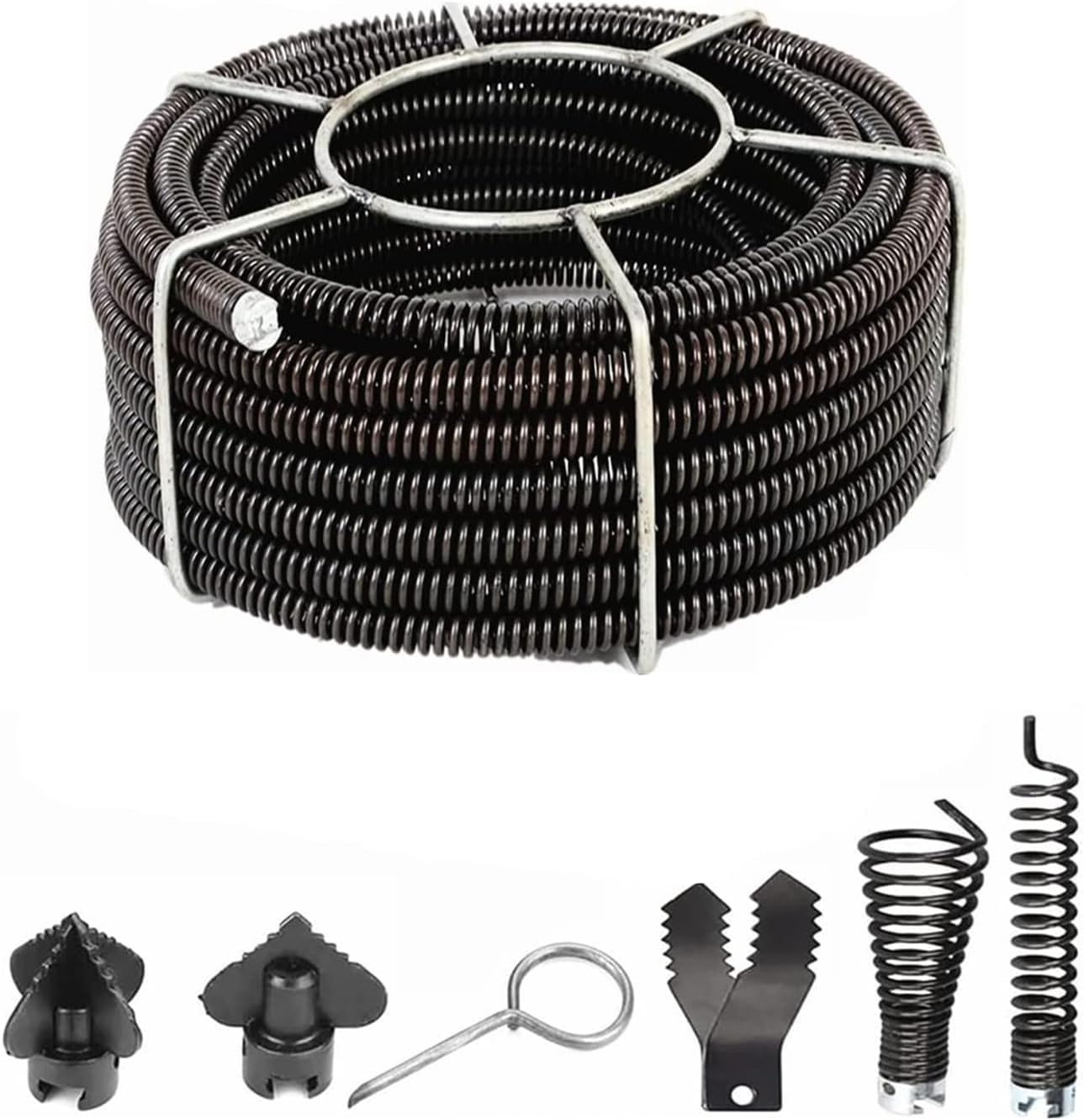 Drain Cleaner Snake Cable 1-1/4 inch, 32.8ft, Fits for Steel Dragon Tools 62280 C11 Drain Cable Fits for RIDGID K1500 Drain Cleaning Machine