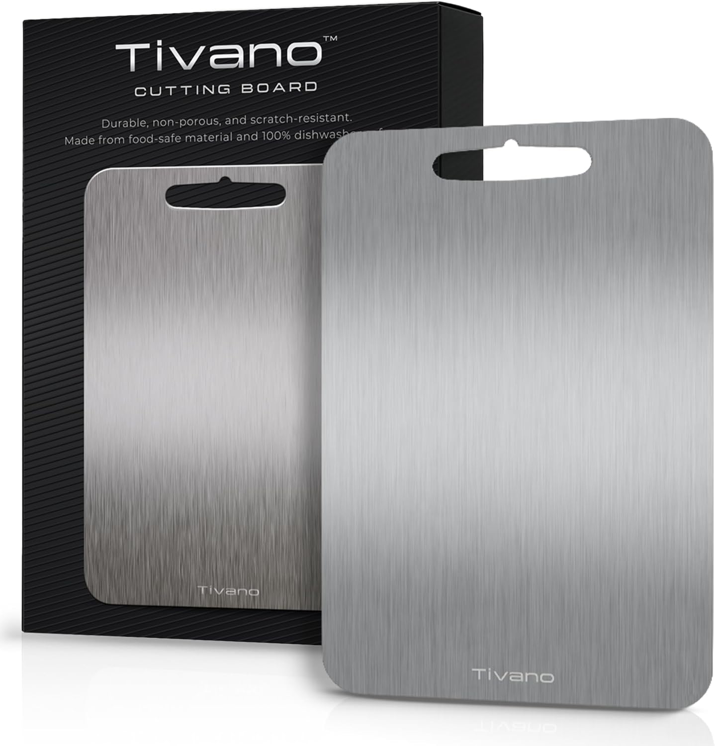 Original Tivano TitaniumShield Cutting Board, Odor and Stain Resistant, Dishwasher Safe, Heat & Scratch Proof