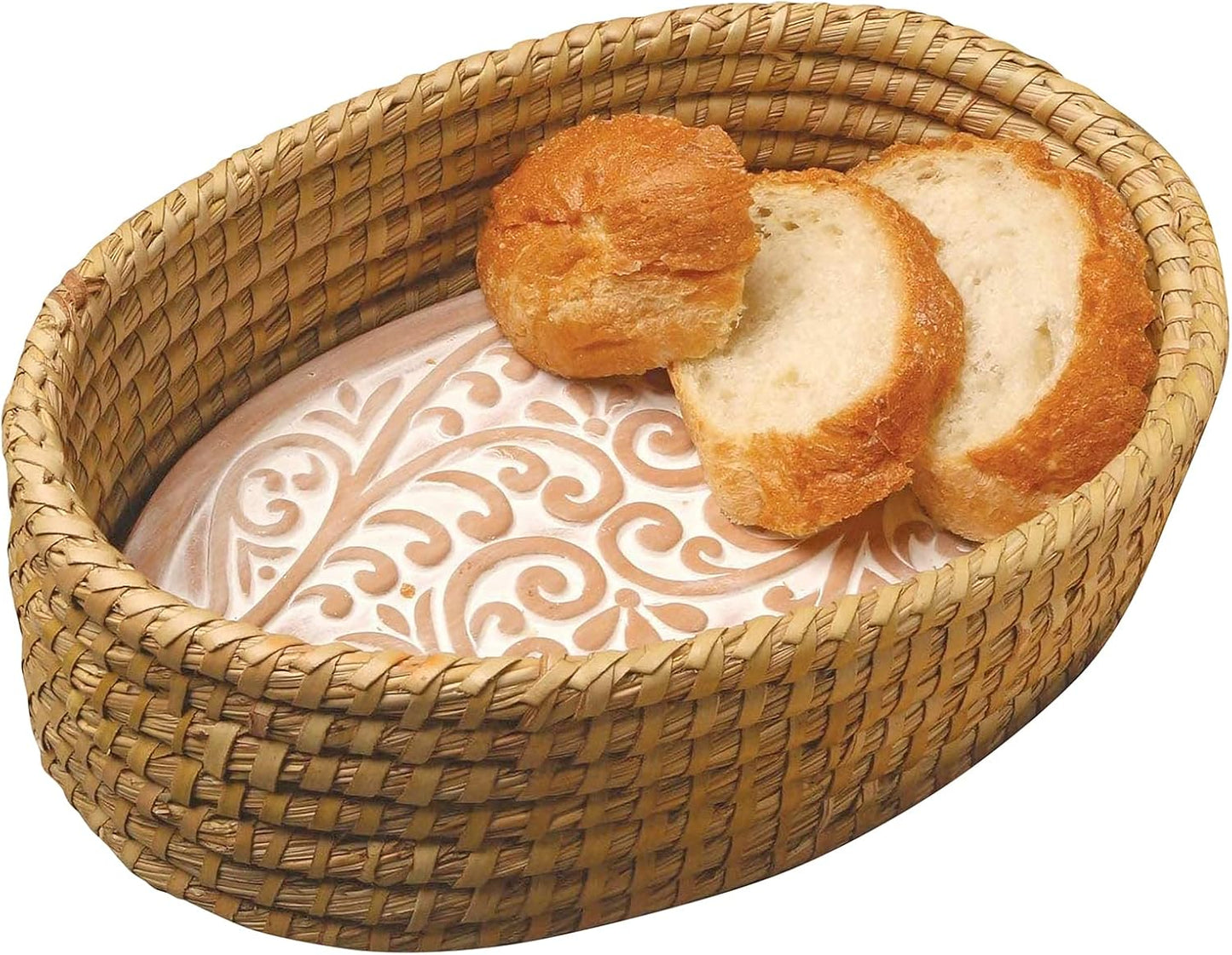 Bread Warmer Basket with Stone - Bread Baskets for Serving Tortilla, Sourdough Maker, House Warming Gifts New Home, Terracotta, Bakers Gift for Kitchen, Women, Men, Birthday, Hostess Farmhouse