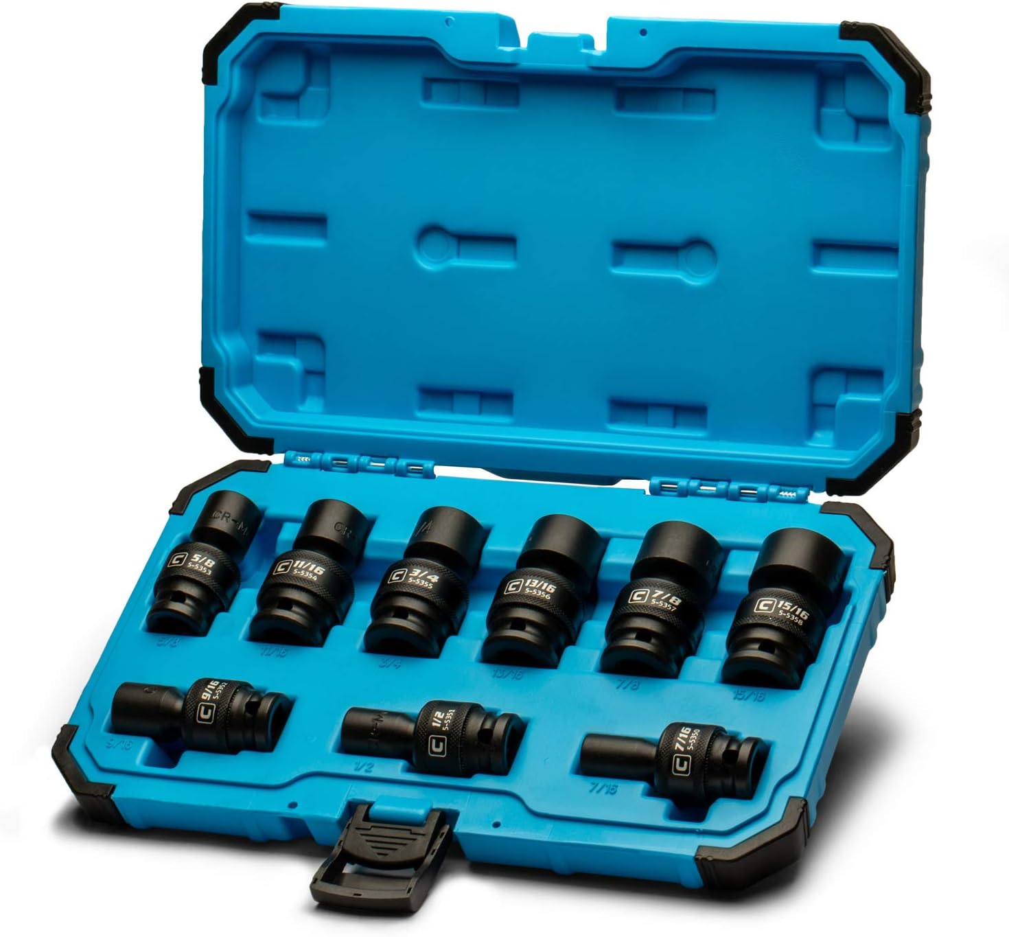 Capri Tools 1\/2 in. Drive Universal Impact Socket Set, 7\/16-15\/16 in. SAE, 9-Piece