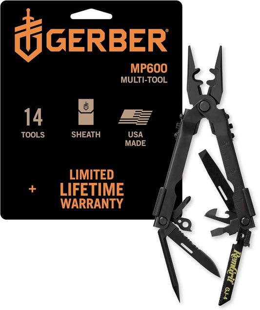 Gerber Gear Gear DET Multi-Plier 600 with Blasting Cap Crimper - MultiTool w/ Screwdriver, Needlenose Pliers, Can Opener, Wire Cutter, Replaceable Saw - Combat Engineer - Made in USA - Survival Tools