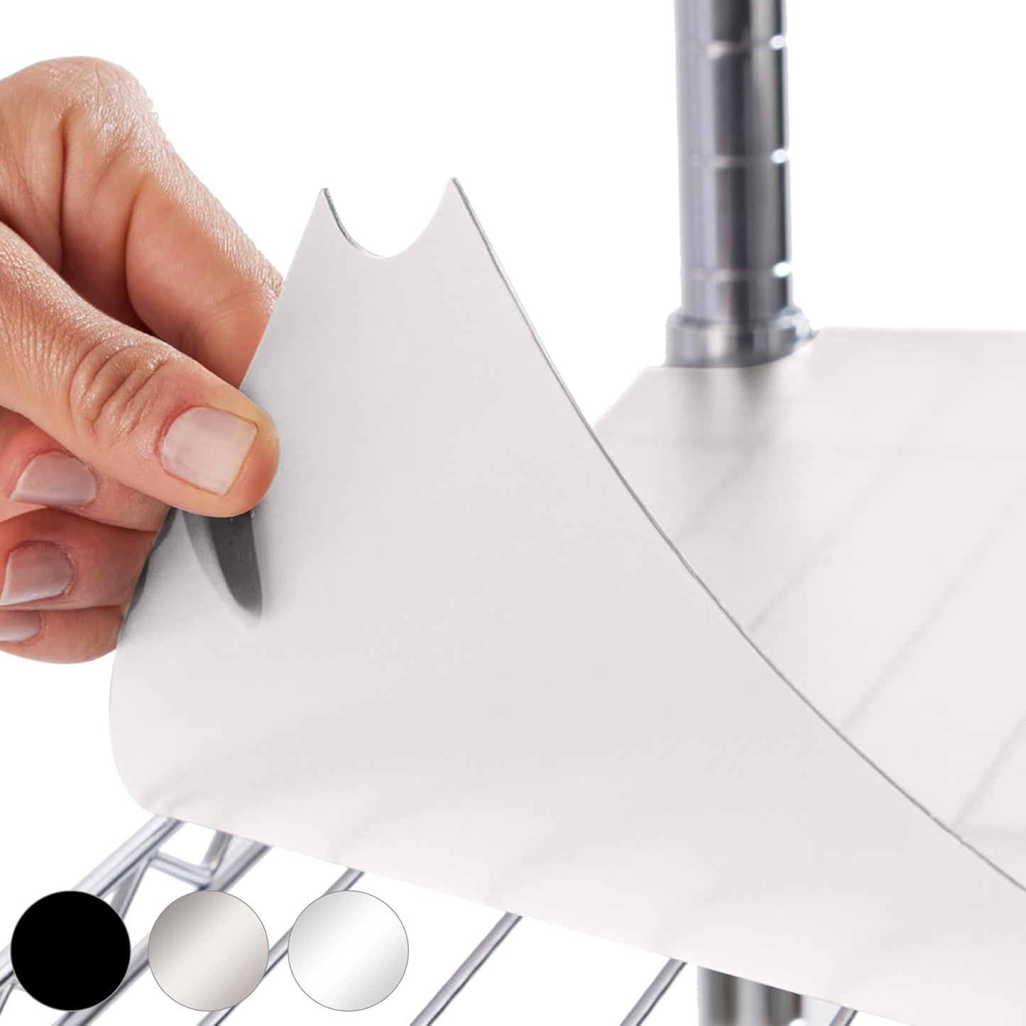 GORILLA GRIP ShelfGuard Wire Shelf Liner Compatible with Amazon Basics Shelving Unit, Set of 6 Waterproof Liners for Organizing Metal Rack Shelves, Kitchen Cabinets, Cupboard, Pantry, 18x48 Clear