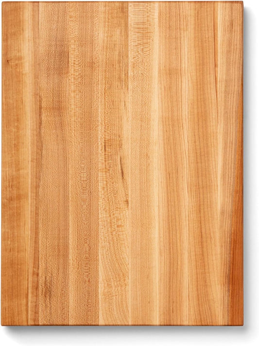 John Boos R-Board Series Rectangular Wooden Maple Cutting Board 20\u201Dx15\u201D \u2013 1.5\u201D Thick, 12-lb Reversible Butcher Block with Edge-Grain & Finger Grips \u2013 Made in the USA