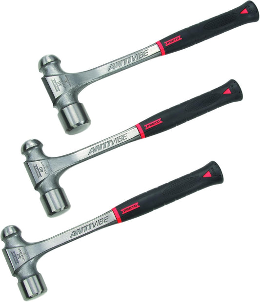 Proto Stanley Proto J1303AVPS 3-Piece Anti-Vibe Ball Pein Hammer Set (32, 40, 48 oz.)
