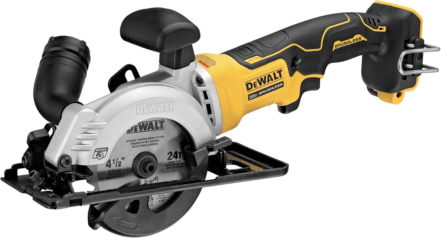 Dewalt DCS571BR ATOMIC 20V MAX Brushless Lithium-Ion 4-1/2 in. Cordless Circular Saw (Tool Only) (Renewed)