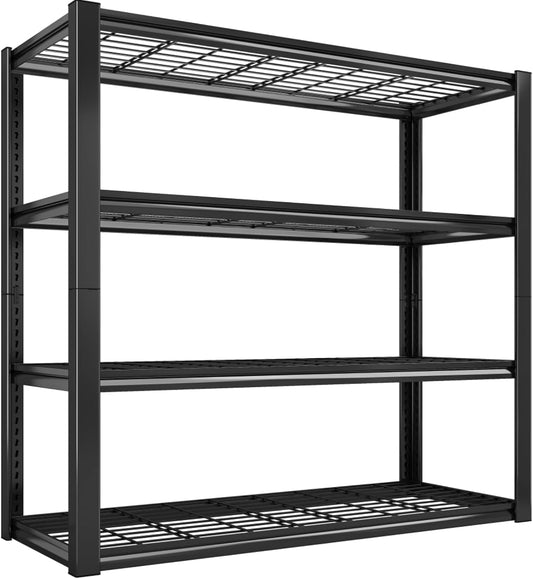 REIBII 40" W Garage Shelving 2240 LBS Storage Shelves Adjustable Metal Shelving Heavy Duty 4 Tier Metal Shelves for Garage Kitchen Pantry Warehouse Basement 40" W × 19.5" D × 59.5" H
