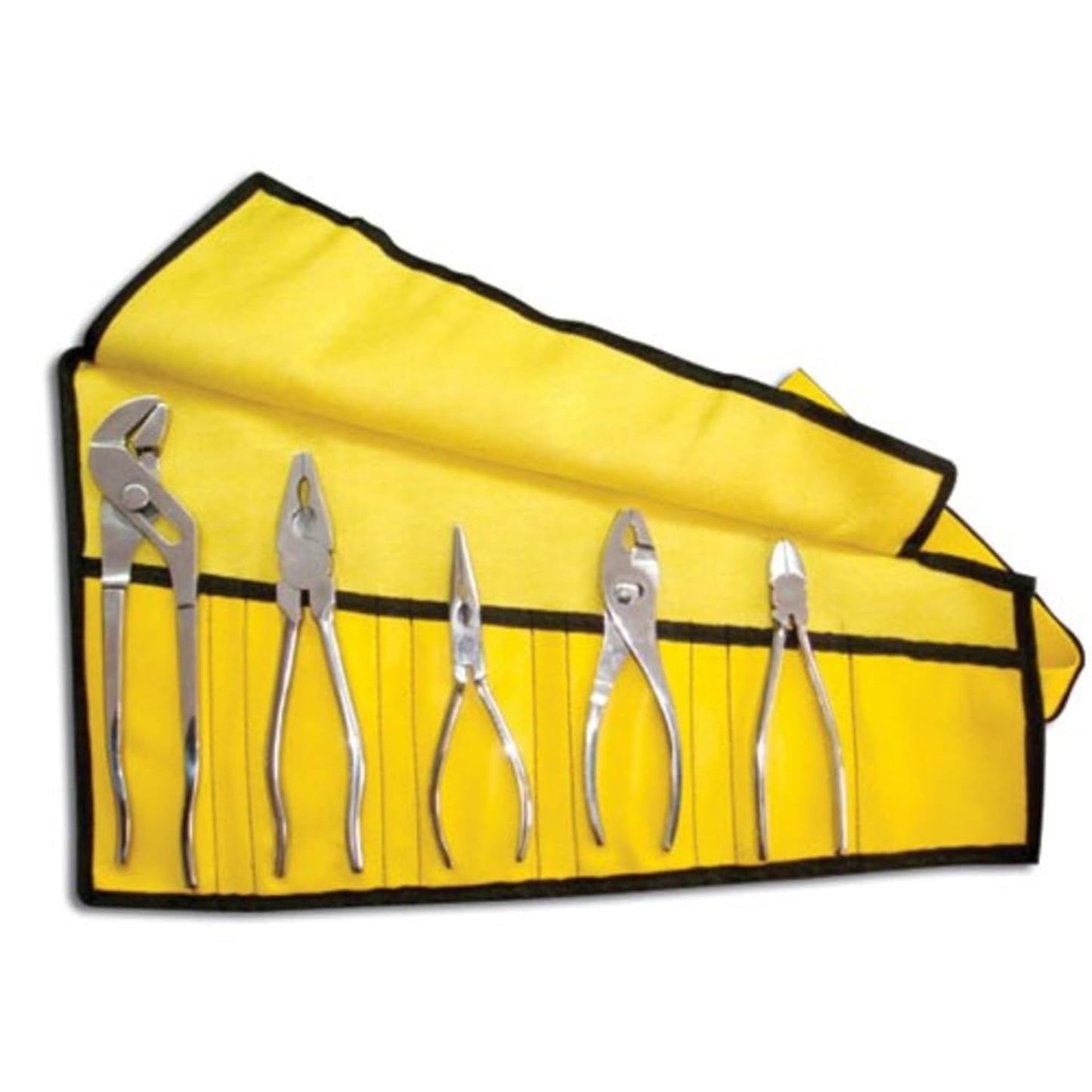 Aven 10381 Stainless Steel Pliers Set, 5-piece In Roll Up Pouch