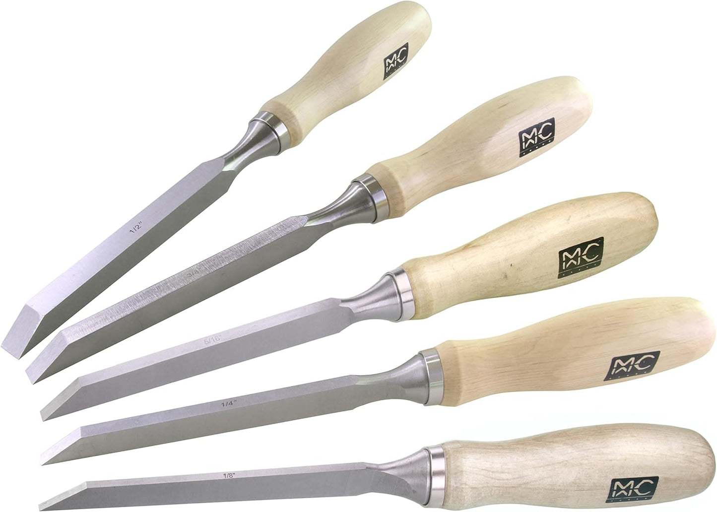 Professional Woodworking Cabinetmakers Mortise Chisel set Chrome-Vanadium Steel with Hornbeam Handles for Carpentry, Woodworking, Carving, Craftsman, Set of 5, 1\/8", 1\/4\u201D, 5\/16", 3\/8\u201D,1\/2\u201D