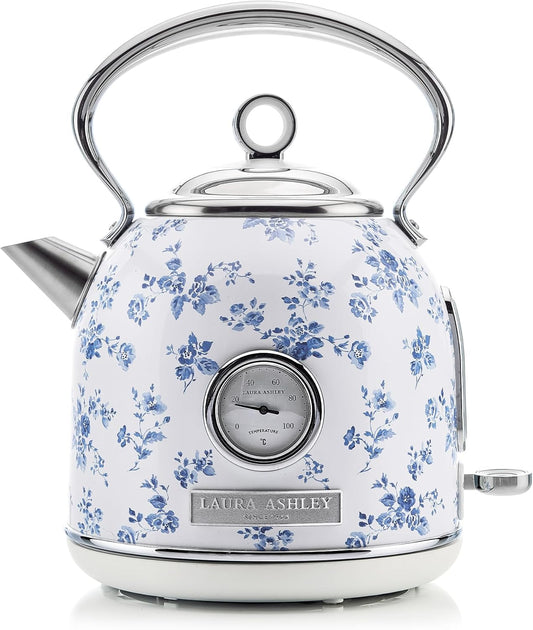 Laura Ashley Stainless Steel Electric Kettle 1.7 Liter - 1500W Rapid Boil Electric Kettles for Boiling Water - Electric Tea Kettles Automatic Shut Off - Overheat & Boil Dry Protection Cordless Kettle