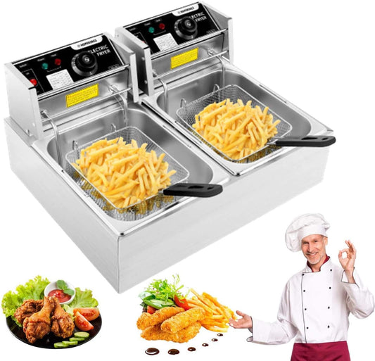 Electric DEEP Fryer Double Tank 12 LTRS