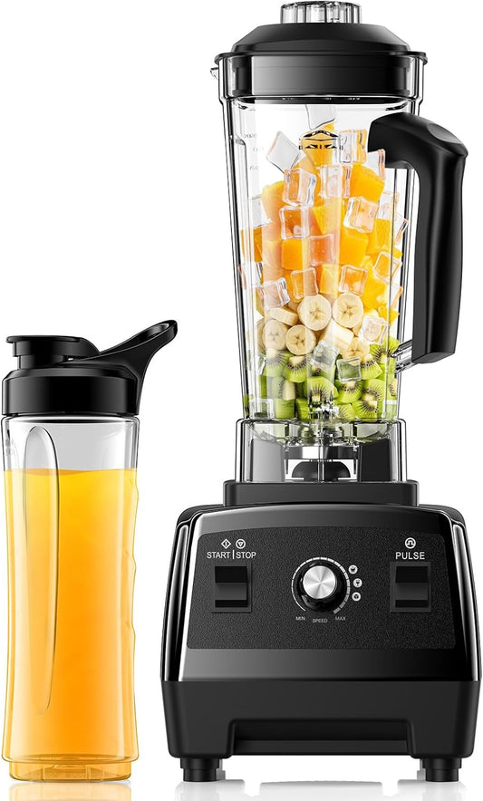 Blenders for Kitchen with 68Oz. Pitcher and 20Oz. To-go Cup, BPA-Free Countertop Blender for Smoothies, for Ice Crush, Frozen Drinks, Black
