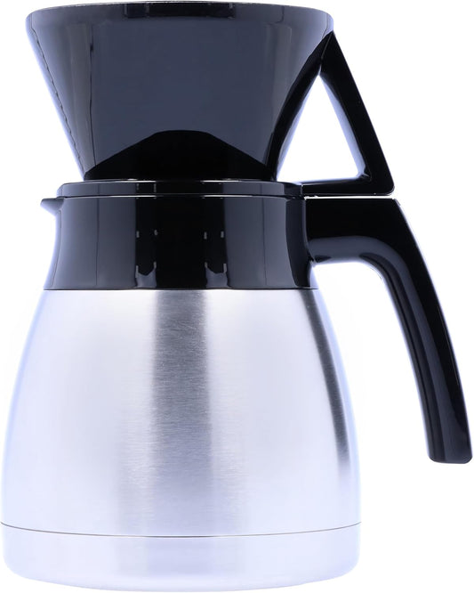 Melitta Pour-Over Coffee Brewer & Stainless Steel Carafe Set with Coffee Filters, 42 Ounce Set
