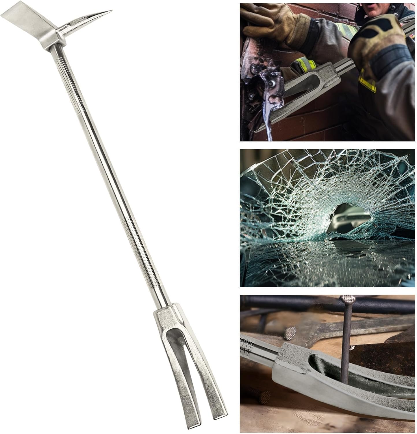 30" Halligan Bar Firefighter Tool - Forged Steel One-Piece Construction | Fork Gap Design