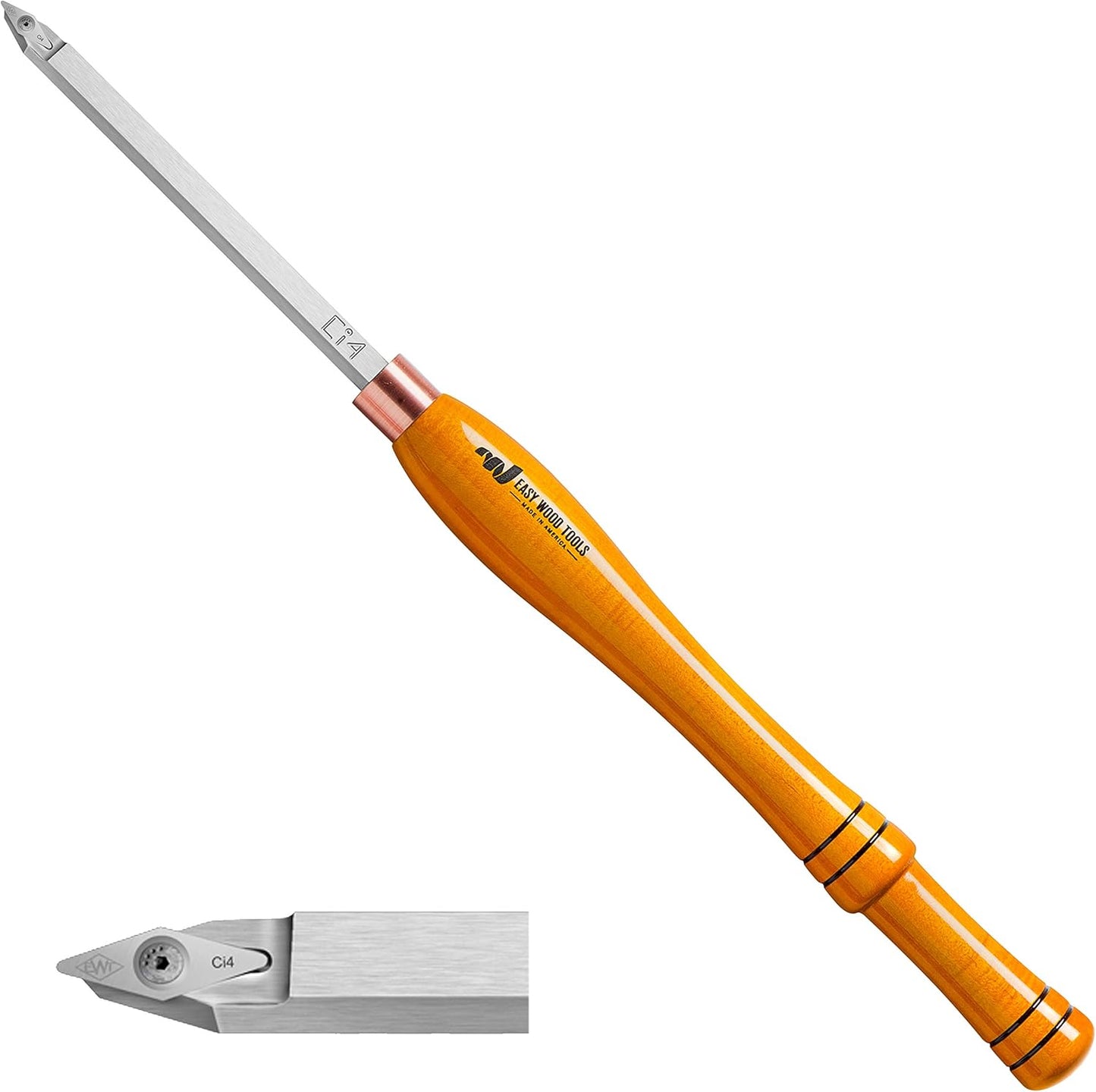 Easy Wood Tools Full Size Easy Detailer (7500) with Diamond Shaped Replaceable Carbide Cutter Lathe Wood Turning Tool with Maple Hardwood Easy Grip Handle Woodturning Tool