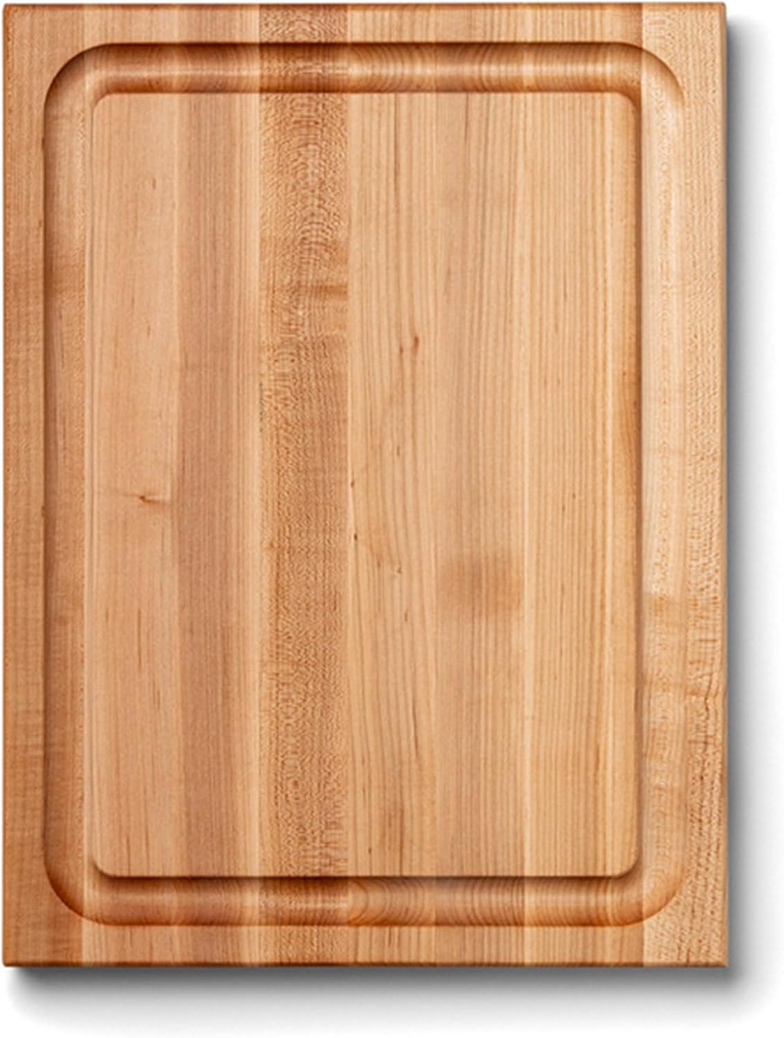 John Boos CB Series Rectangular Wooden Maple Cutting Board 20\u201Dx15\u201D \u2013 1.5\u201D Thick, 12-lb Reversible Butcher Block with Juice Groove, Edge-Grain & Finger Grips \u2013 Made in the USA