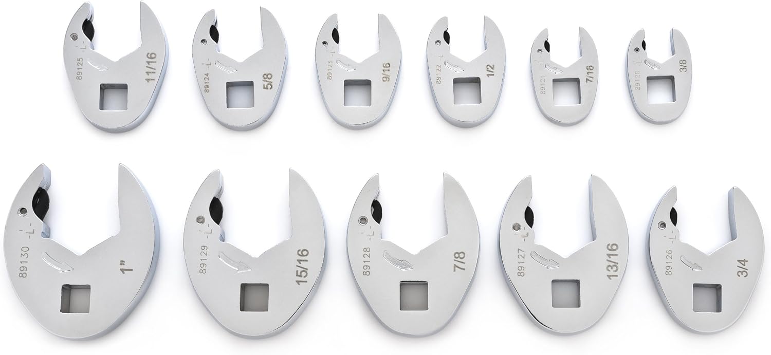 GEARWRENCH 11 Pc. 3/8" Drive Ratcheting Crowfoot Wrench Set, SAE - 89118