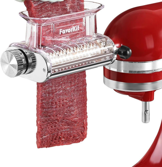 Adjustable 3 Thickness Meat Tenderizer Attachment for Kitchenaid Stand Mixers,Durable Metal Housing with Transparent Cover,Dishwasher Safe