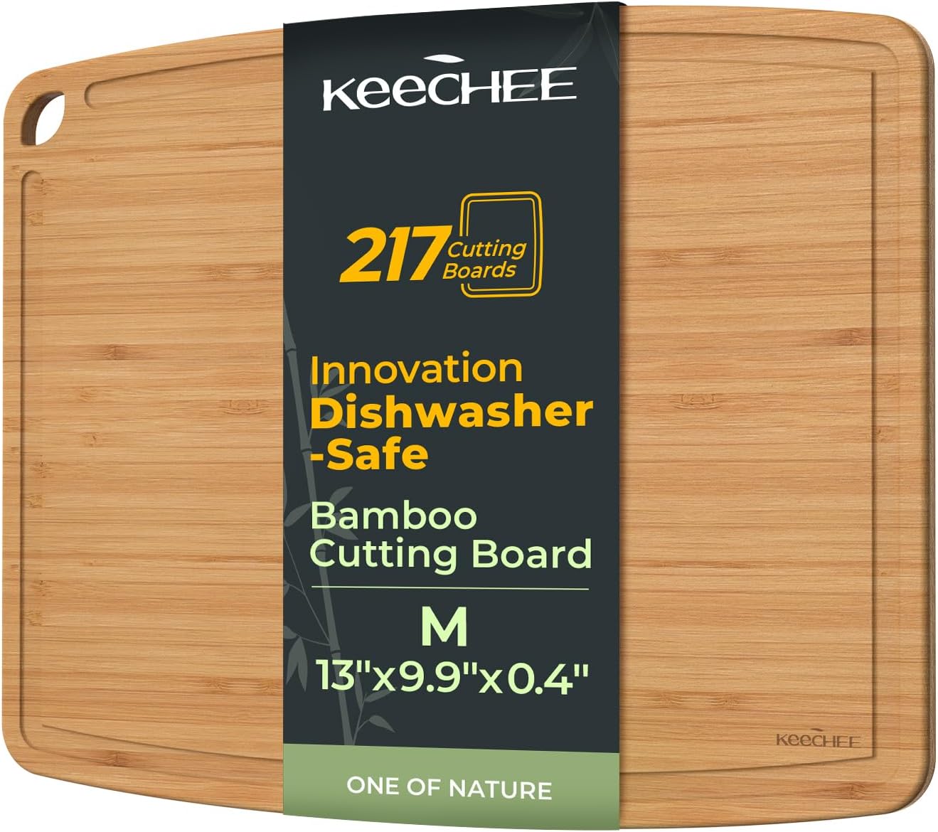 Keechee Dishwasher Safe Durable Lightweight Bamboo Wood Cutting Boards for Busy Kitchen, Easy Storage & Clean Wooden Chopping Boards Reversible with Juice Groove, Kitchen Gift for Home Cooks