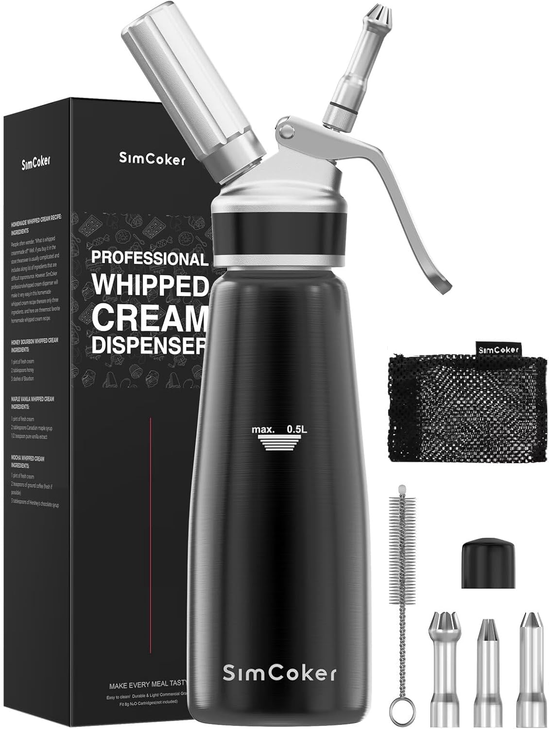 SimCoker Whipped-Cream Dispenser Black