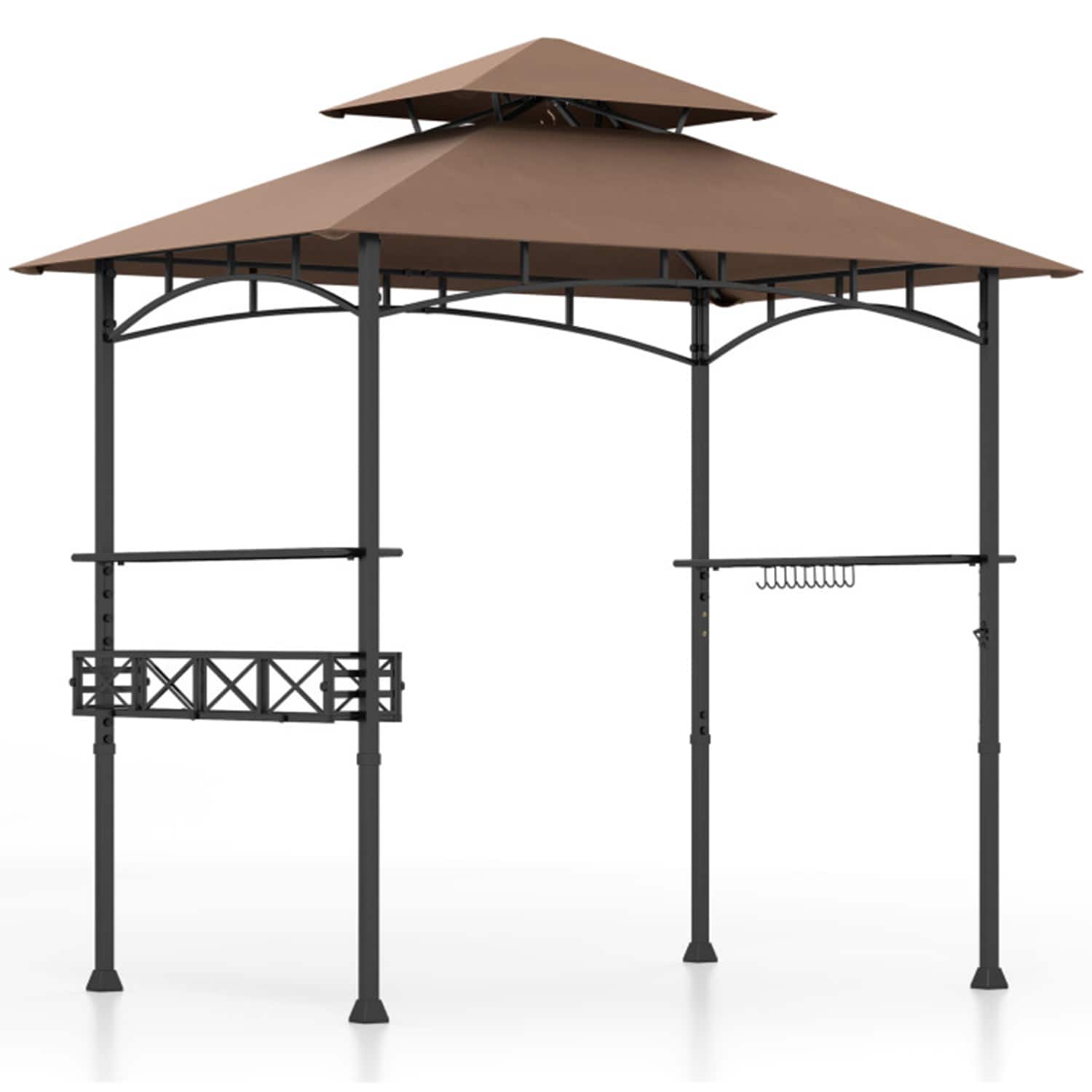 Mondawe 5-ft x 8-ft Coffee Grill Gazebo with Soft Top Roof (Screen Included)