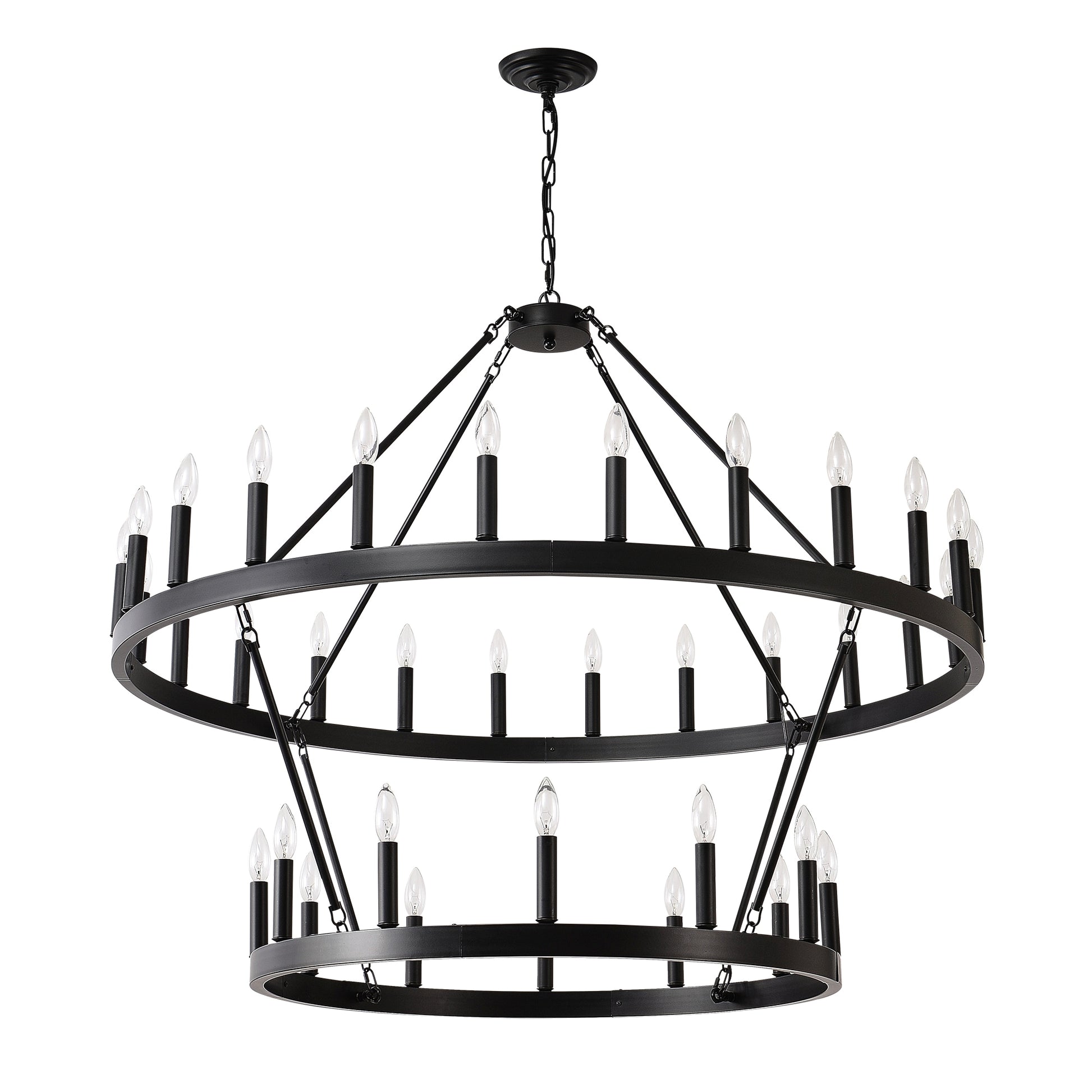LTMATE JAZAVA 36 -Light Polished Black Modern/contemporary For Use in Dining Rooms, Foyers, Kitchens, Living Rooms Chandelier