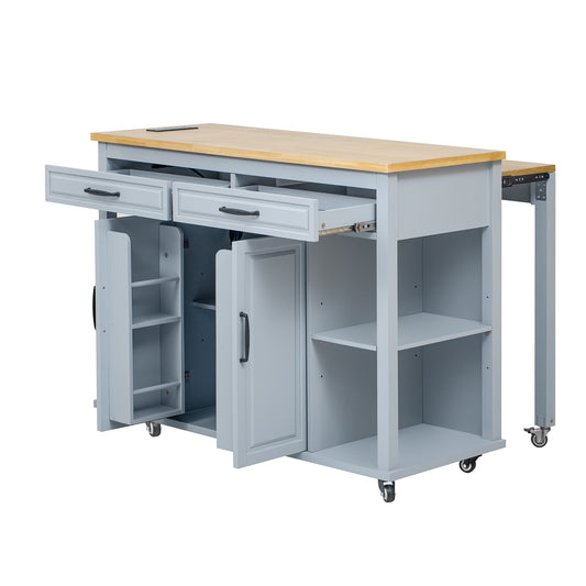 Best Selling Home Decor Gray MDF Base with MDF Rolling Kitchen Island ( 33.5-in x 47.2-in x 36.75-in )